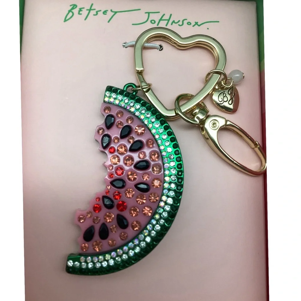 Betsey Johnson Crystal “Watermelon” Keychain or Bag Fob (NWT)